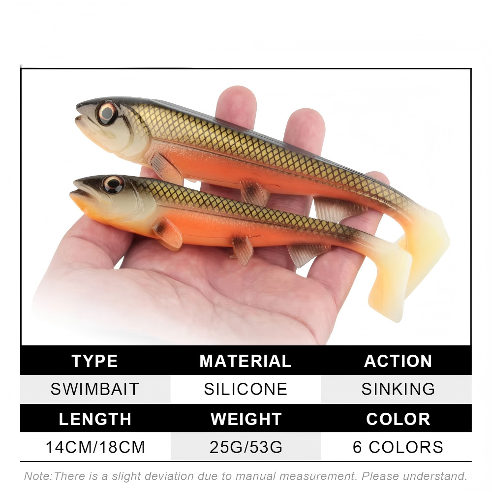 CHEERY Spinpoler FishingLure 14cm/18cm Swimbait Square Tail Soft Shad Artificial Bait Pike Perch Catfish Wobbler Big Game Tackle – Soft Lure – view 2
