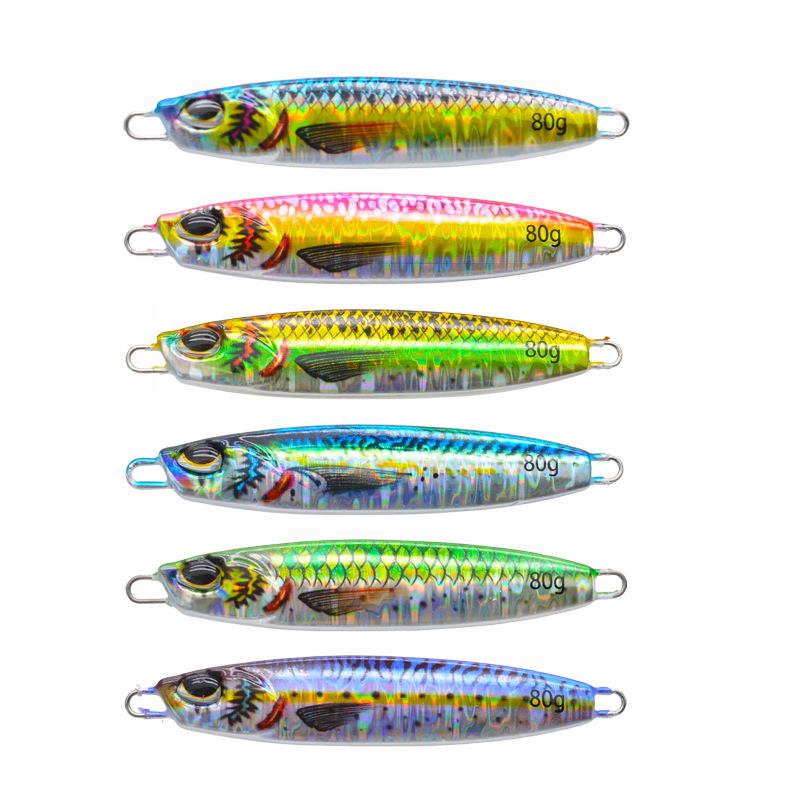 Summer 3D Printed Metal SlowJig Bait 40g 60g 80g Artificial Jigging Lure for Sea River Lake Fishing – Metal Lure – view 2