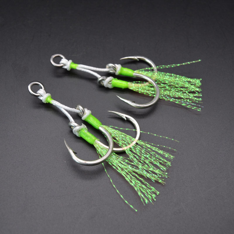 High Quality Carbon Steel Fishhooks Sea Fishing Saltwater With Luminous Fishing Double Hook Assist Hooks for BIG FISH – Fishhook – view 2