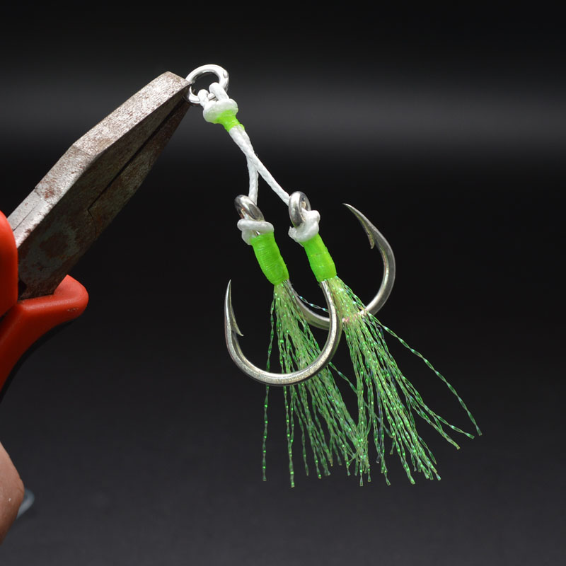 High Quality Carbon Steel Fishhooks Sea Fishing Saltwater With Luminous Fishing Double Hook Assist Hooks for BIG FISH – Fishhook – view 3