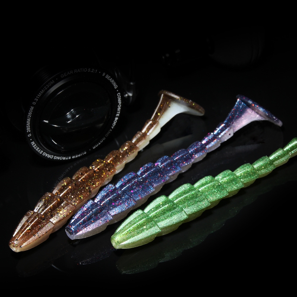 CHEERY Top Right S045 70mm 90mm 115mm Soft Swimbait Shad Bait Bass Fishing Lures Paddle Tail Soft Plastics Lures – Worms & Grubs – view 4