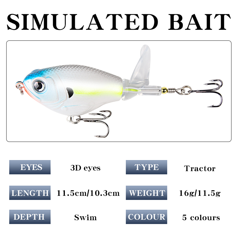 New Arrival Crank Noise Simulate Lure Top Water Tractor 11.5g/16g with 2pcs Strong Treble Hooks for Pollack Pike – Other Hard Lure – view 2