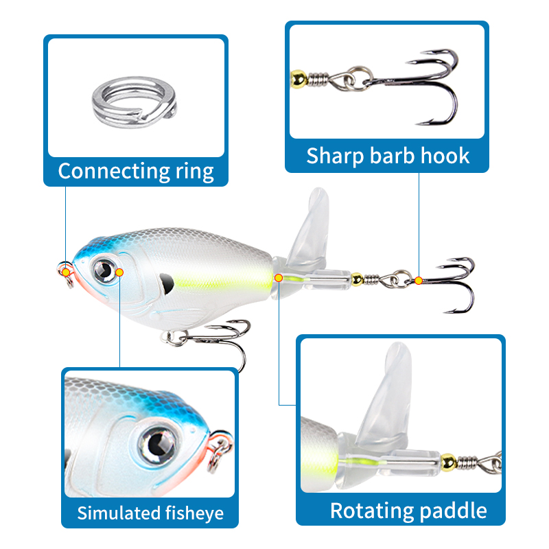 New Arrival Crank Noise Simulate Lure Top Water Tractor 11.5g/16g with 2pcs Strong Treble Hooks for Pollack Pike – Other Hard Lure – view 4