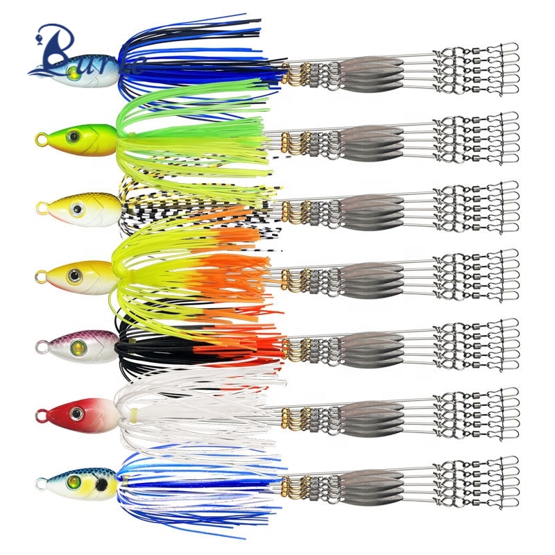 Jig Heads Fishing Ultralight Tripod Bass Lures Bait Kit Willow Blade 5 Arms Alabama Umbrella Rig – Metal Lure – view 1