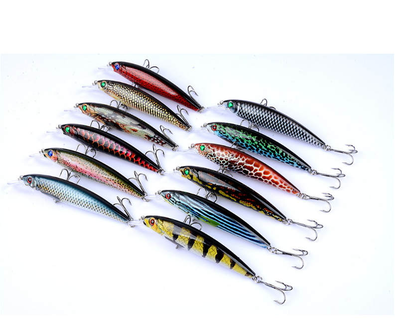 Fishing Lure Bionic Minnow Bass Trolling Artificial Hard Bait 11cm 13.4g Crankbait Wobblers 3D Eyes for Fishing Carp Pesca – Minnow – view 3