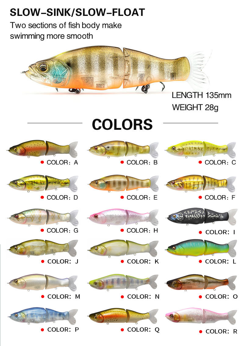 Popular Big Fishing Lure Glide Bait 135mm 31g Multi Jointed Swimbait for Pike Salmon Walleye Bass Sea Fishing Hard Bait Wobblers – Soft Lure – view 2