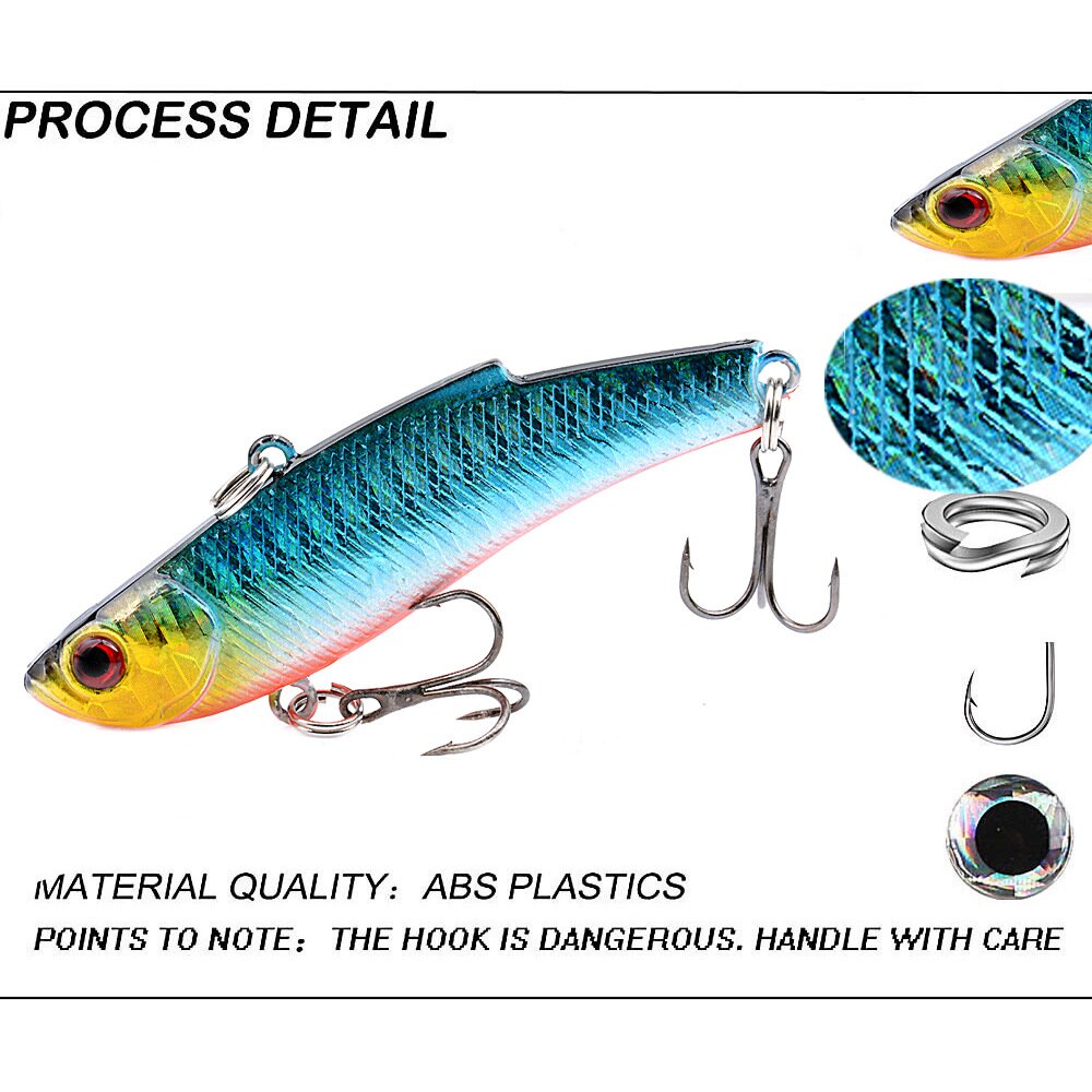 7cm 17g VIB Lure Bionic Artificial Hard Fishing Baits 7 Colors 3D Eyes Lures Sea Fishing Bait Long Cast Bass Bait New Arrival – Metal Lure – view 2