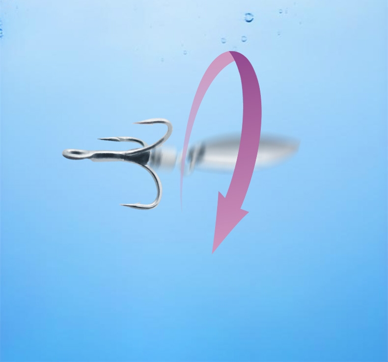 SNEDA Sea Fishing Triple Thened Three Hooks 4# 6# 8# High-carbon Steel Rotating Sequined Fish Hooks – Metal Lure – view 5
