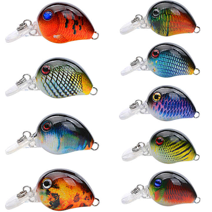Palmer 3.3cm 2g 9pcs/box Hard Mini Crank Lure Fishing Lures Set Plastic Minnow Bionic Hard Baits Long Cast Bait With Hook – Crankbait – view 5