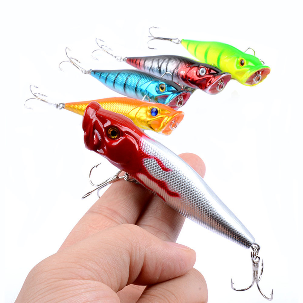 5 Color Luya Wave Climbing Integrated Artificial Hard Bait 9.5cm Plastic with Hooks for Topwater Fishing – Popper – view 3