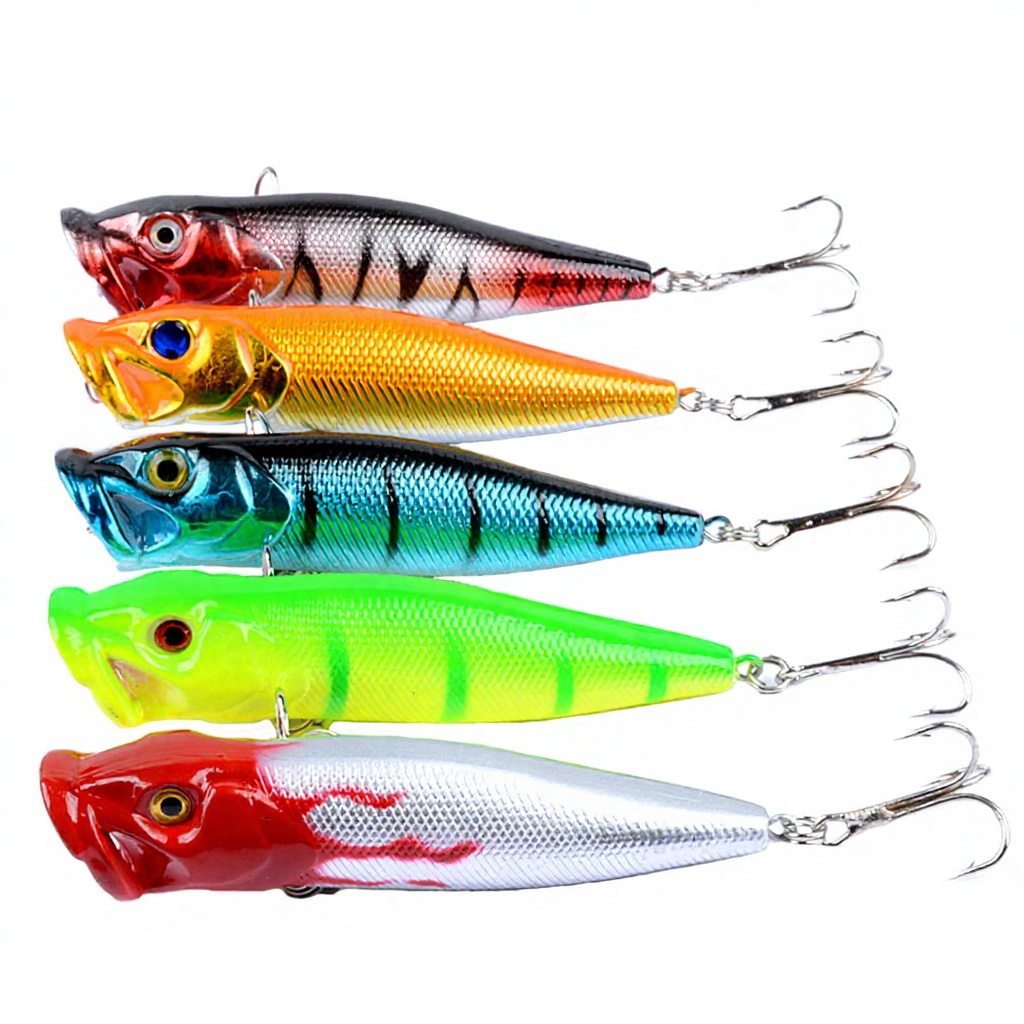5 Color Luya Wave Climbing Integrated Artificial Hard Bait 9.5cm Plastic with Hooks for Topwater Fishing – Popper – view 2