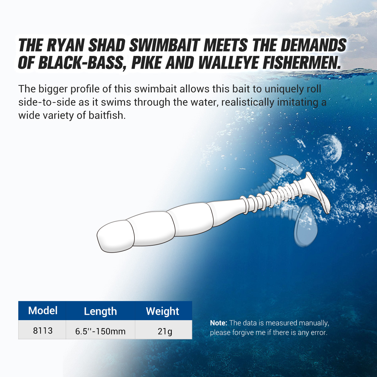 Big Silicone Swimbait Artificial Soft Bait 15cm/22g WALLEYE Stirrer Tail Pike MUSKY Soft Lure – Worms & Grubs – view 4
