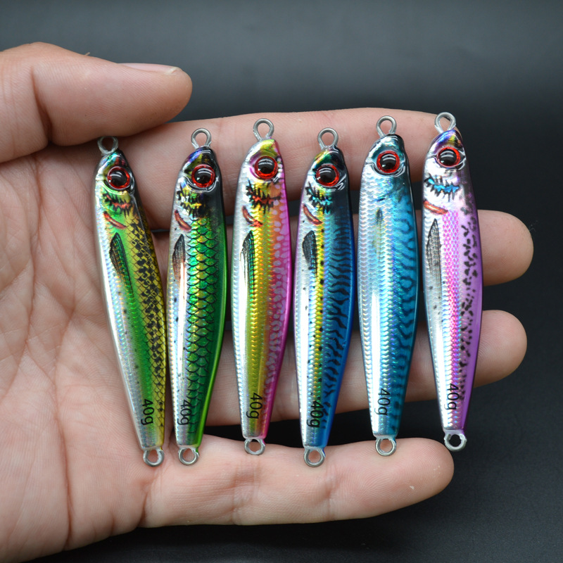 New Arrival Printed 40g/7.3cm Long Jigging Lead Fish Fast Sinking Hard Bait for Sea Fishing – Metal Lure – view 4