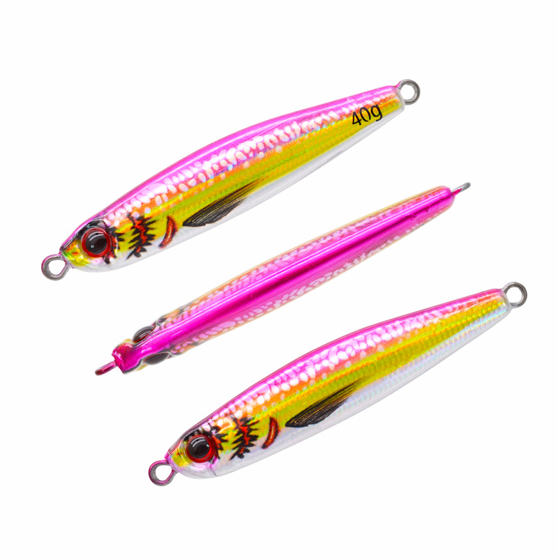 New Arrival Printed 40g/7.3cm Long Jigging Lead Fish Fast Sinking Hard Bait for Sea Fishing – Metal Lure – view 5