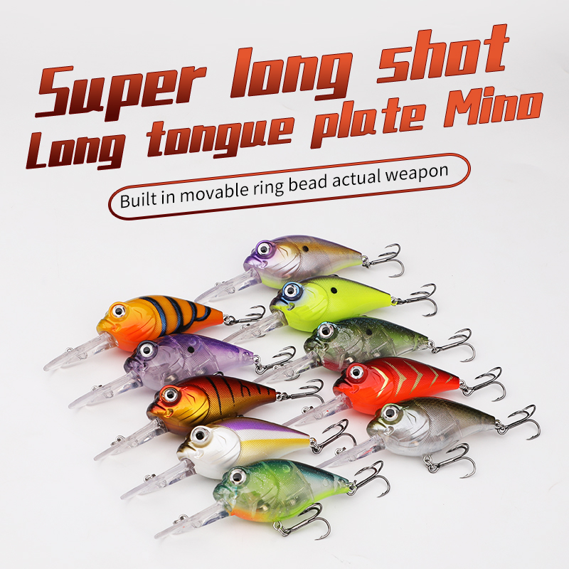 Hard Plastic Baits Big Game Long Casting Long Lip Deep Diving Floating Trolling Fishing Black Minnow Lure – Crankbait – view 5