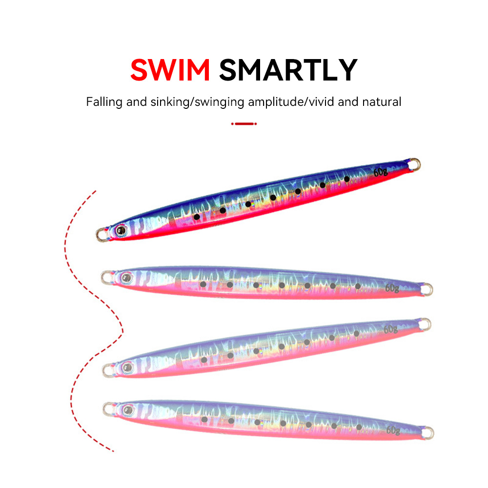 Cheery JL292 Printed Luminous Lead Artificial Hard Bait Long Casting Jigging Lure with Hooks for Sea Fishing – Metal Lure – view 3