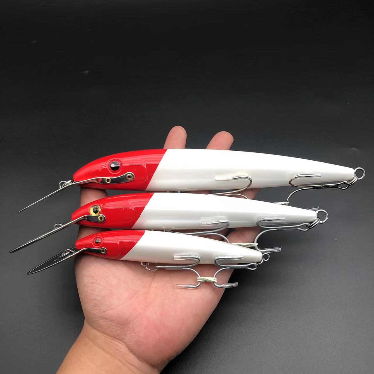 CHEERY Top Right 180mm 60g Red White Casting Lure Sinking Minnow for Tuna Fishing Jerkbait Pesca Sinking Trolling Hard Bait – Minnow – view 2