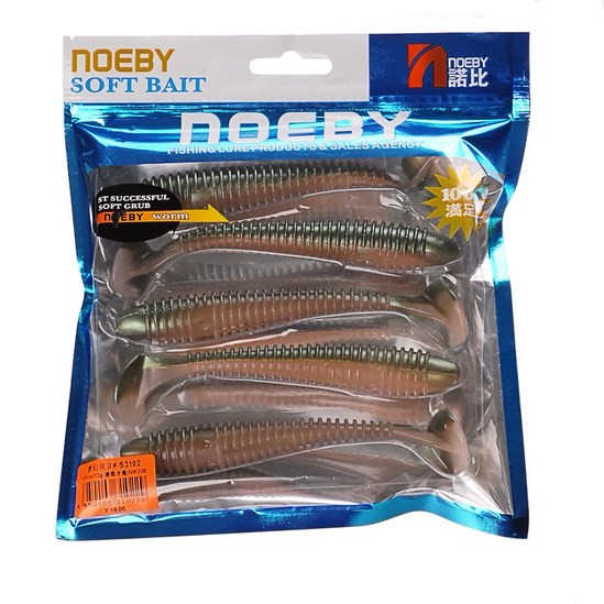 NOEBY S3102 9.5cm 8.5g Paddle Tail Soft Plastic Packaging – Worms & Grubs – view 1