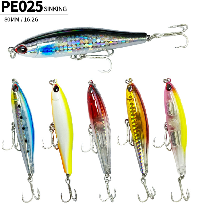 Fishing Lures Set Mixed Including Minnow Popper Crank Baits with Treble Hooks for Saltwater Freshwater Trout Bass Fishing – Metal Lure – view 2