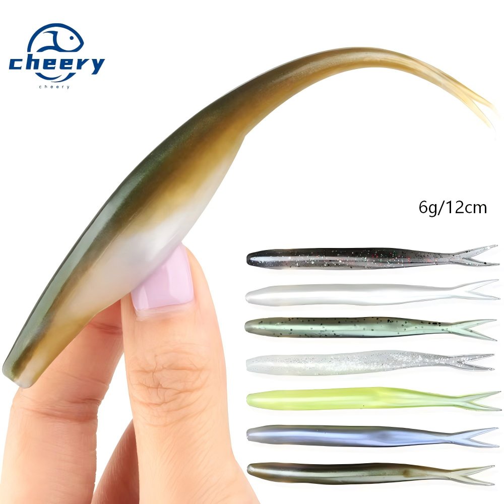 Cheery TPR Floating Jerk Bait Shad Minnow Soft Fishing Lure 10x Strong Artificial Bait Split Tail Drop Shot Bass Pike Zander – Worms & Grubs – view 1