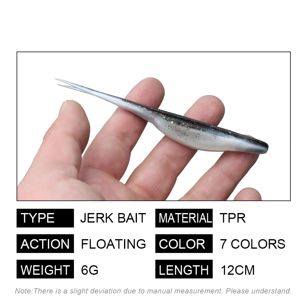 Cheery TPR Floating Jerk Bait Shad Minnow Soft Fishing Lure 10x Strong Artificial Bait Split Tail Drop Shot Bass Pike Zander – Worms & Grubs – view 2