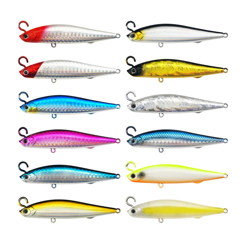 ABS Printed 7cm/10g 8.5cm/14g 12Colors Hard Pencil Topwater Lure Bait with Baffle for Long Casting – Pencil – view 1