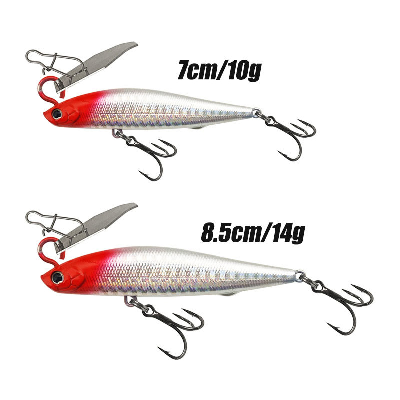 ABS Printed 7cm/10g 8.5cm/14g 12Colors Hard Pencil Topwater Lure Bait with Baffle for Long Casting – Pencil – view 3