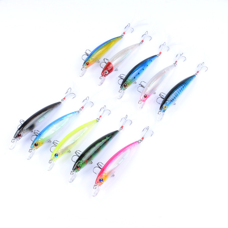 Luya Bait Laser Set Throwing Feather Hook Mino Hard Bait 11cm/13.4g Bionic Bait with Hooks ABS – Minnow – view 4