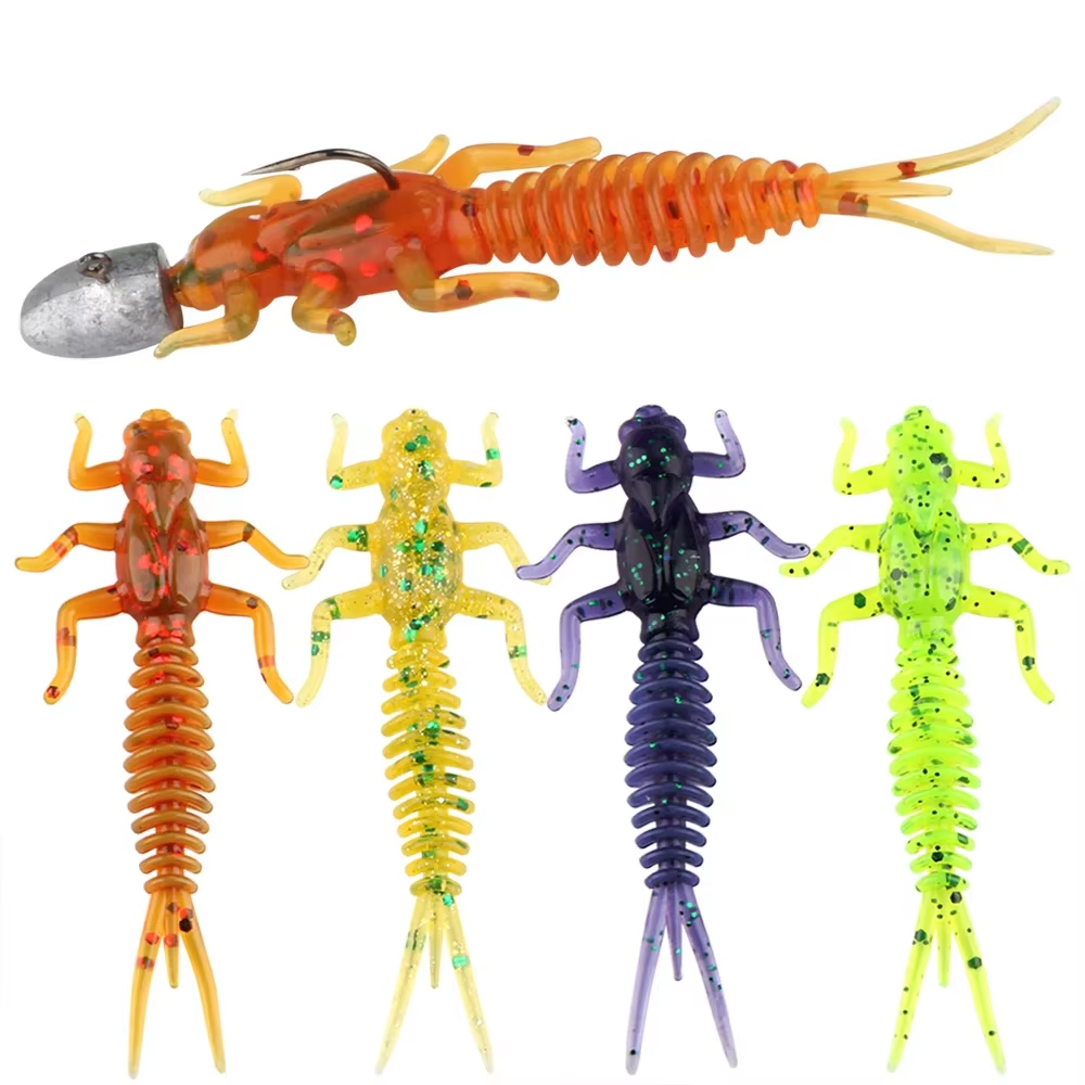 Spinpoler Fishing Lure Larva Soft Bait 60mm 1.4g Artificial Worm PVC Wobbler Bass Trout Plastic Swimbait Freshwater Tackle – Soft Lure – view 1