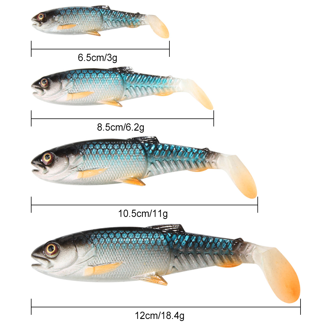 Spinpoler Predator Soft Fishing Lure Cannibal Bait 6.5cm/8.5cm/10cm/12cm Crankbait Artificial Bridge Tail Trout Wobbler Big Shad – Worms & Grubs – view 4