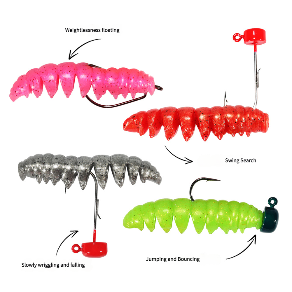 Floating Poor Worm TPR 5cm 7cm 11pcs/bag Good Elasticity Plastic Artificial Soft Bait Saltwater Fishing Soft Lure – Worms & Grubs – view 3