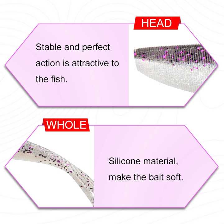 OEM Fishing Soft Bait With Forked Tail 2" 3" 4" 10pcs/bag Fishing Worm Bait Lacquer Double Color Silicone Fish Bait – Worms & Grubs – view 4