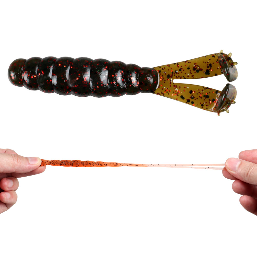 JOHNCOO New Arrival Fishing Lure Double Paddle Tail TPR Material Fishing Lure Shad Lure Swim Soft Bait Artificial Baits – Worms & Grubs – view 1