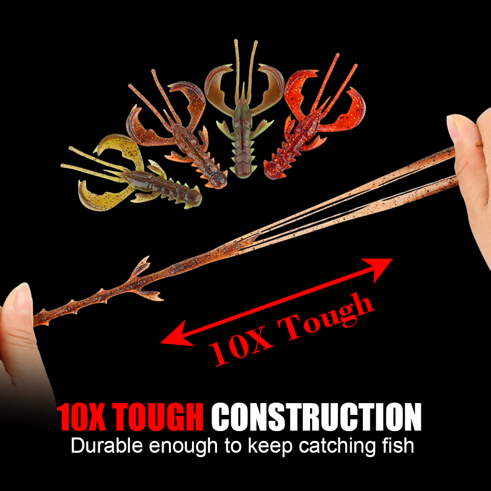 CHEERY Agile Shrimp Soft Bait UV Lighting TPE/TPR Floating Salted Scented Fishing Lure 65mm Lobster Craw Creature Rubber Bass – Soft Lure – view 3