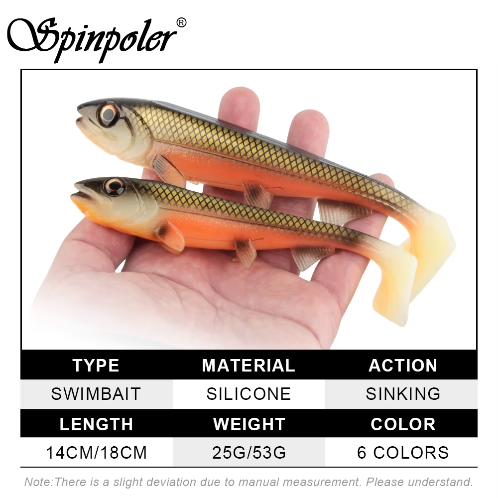 Spinpoler Fishing Lure 14cm/18cm Swimbait Square Tail Soft Shad Artificial Bait Pike Perch Catfish Wobbler Big Game Tackle – Soft Lure – view 2