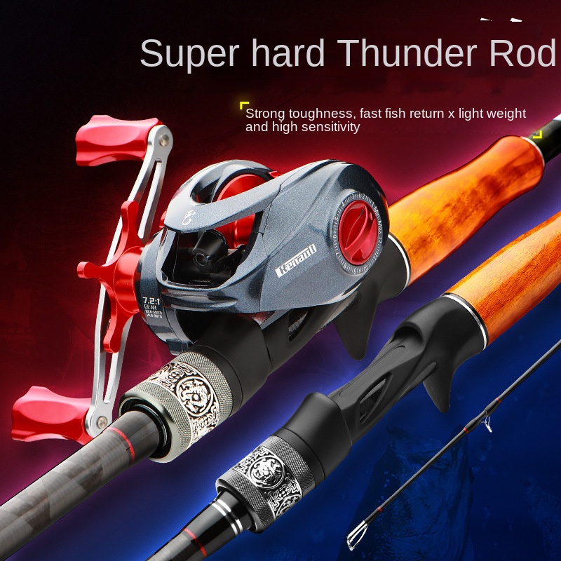 Ultra-light Hard Carbon Heavy lightning Rod 2-Piece 2.4m Remote Drop Wheel Full Set Luya Fishing Rod Set – Fishing Rod – view 2