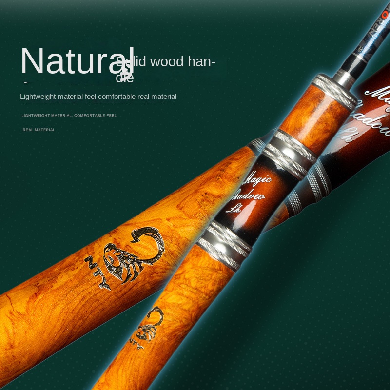 CHEERY Magic Hunter Carbon Road Fishing Rod L Action Quick Adjustment Large Guide Ring Solid Wood Straight Handle Lightweight – Fishing Rod – view 5