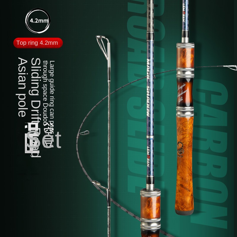 CHEERY Magic Hunter Carbon Road Fishing Rod L Action Quick Adjustment Large Guide Ring Solid Wood Straight Handle Lightweight – Fishing Rod – view 2