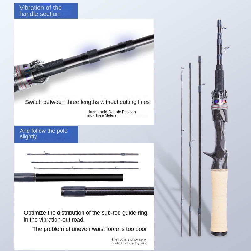 Fishing Fan Lanxi 2.0 Travel Telescopic Micro-object Luya Rod for Fuji F Ring Portable 3-Section Carbon Mini Fishing Rod – Fishing Rod – view 4