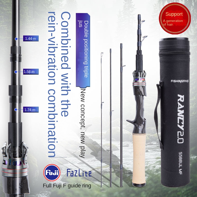Fishing Fan Lanxi 2.0 Travel Telescopic Micro-object Luya Rod for Fuji F Ring Portable 3-Section Carbon Mini Fishing Rod – Fishing Rod – view 5