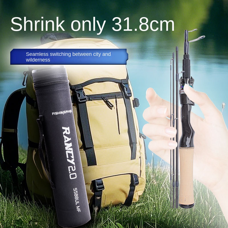 Fishing Fan Lanxi 2.0 Travel Telescopic Micro-object Luya Rod for Fuji F Ring Portable 3-Section Carbon Mini Fishing Rod – Fishing Rod – view 3