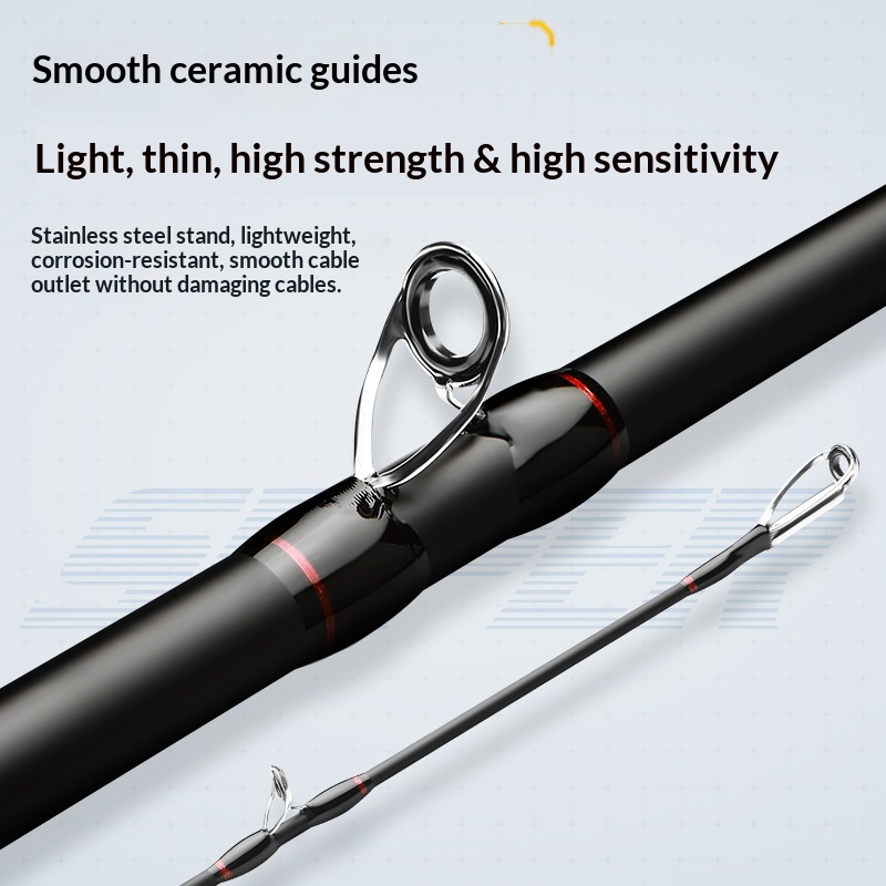 Carbon XXH Light Hard Weight Thunderbolt Rod Black Fishing Rod Remote Drop Wheel Luya Fishing Rod Set Sea Rod 0.3kg – Fishing Rod – view 3