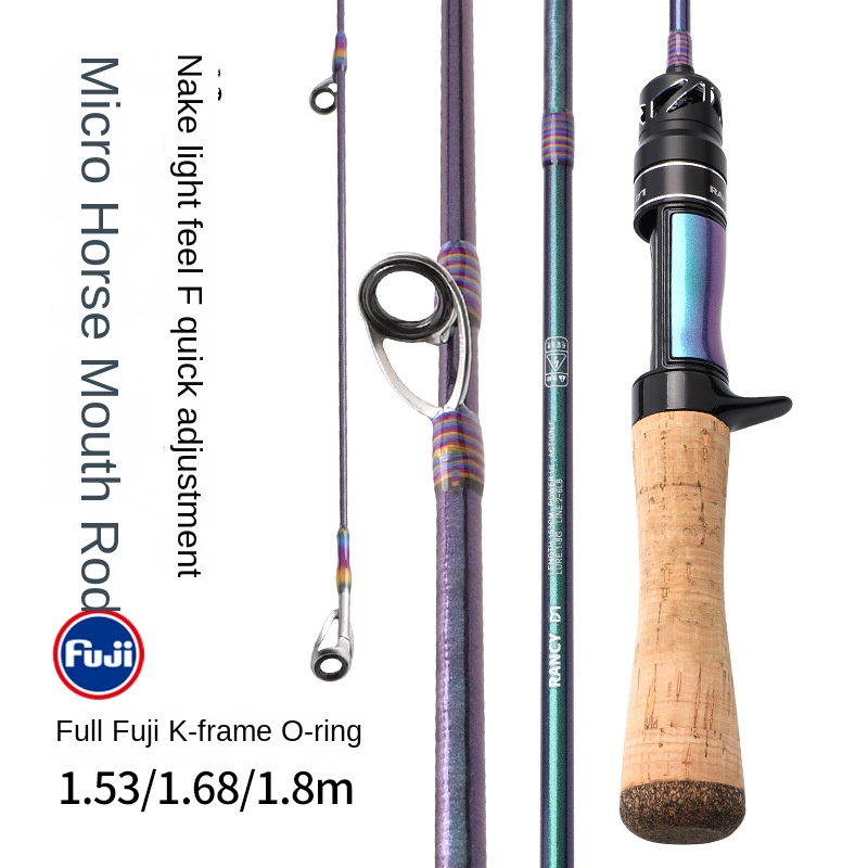 Micro Luya Horse Mouth for Fuji Guide Ring Carbon Single Fishing Rod with Cork Handle White Strip Coil for Lure Fishing – Fishing Rod – view 2