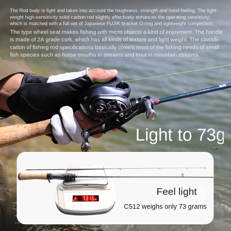 Micro Luya Horse Mouth for Fuji Guide Ring Carbon Single Fishing Rod with Cork Handle White Strip Coil for Lure Fishing – Fishing Rod – view 5