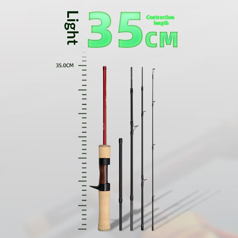 Fishing Fans New Multi-section Portable Carbon 5/6 Section Travel Fishing Rod Ultra Short 35cm Collapsed Length River Use Novice – Fishing Rod – view 2