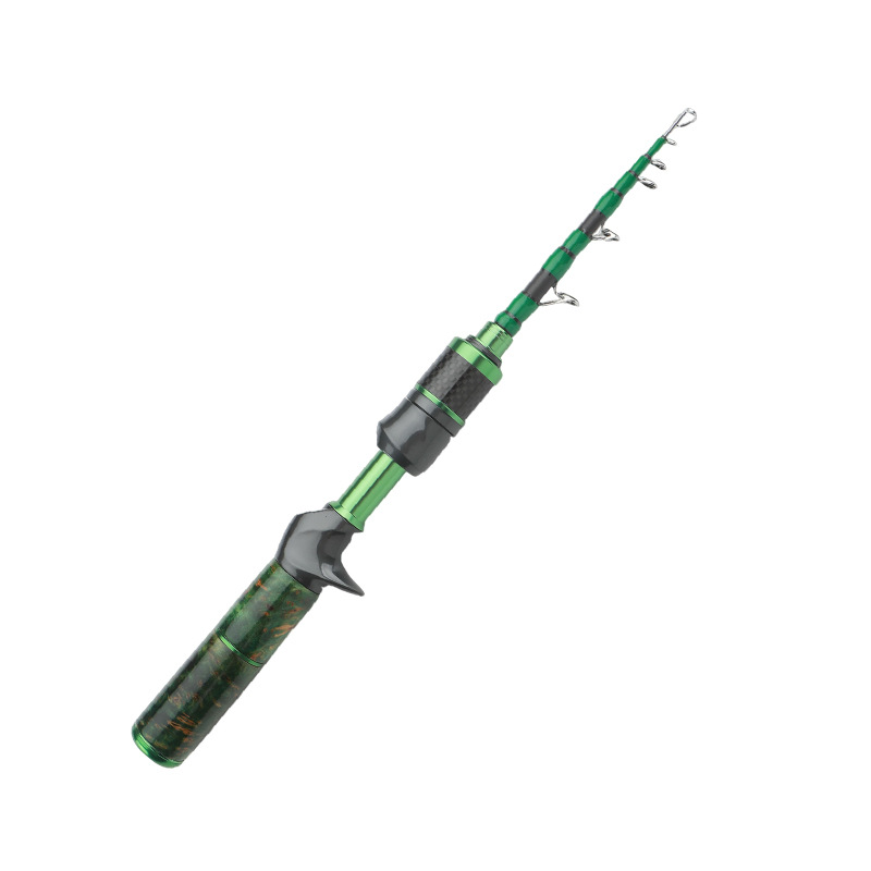 Magic Hunter Flower Bird Fish Telescopic Horse Mouth Rod Natural Solid Wood Handle Luya Fishing Rod Micro-object White Strip – Fishing Rod – view 1