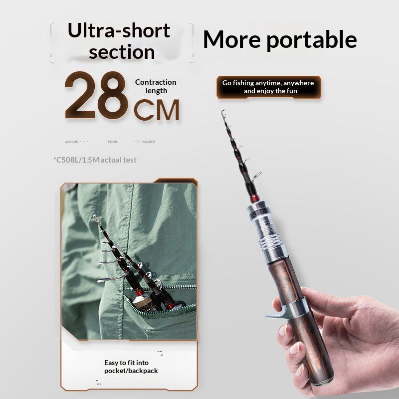 Fishing Fan Qingchuan Carbon Telescopic Travel Rod Soft Tune Action L-adjustable Portable Stream Use Micro-object Lu Fishing Rod – Fishing Rod – view 2