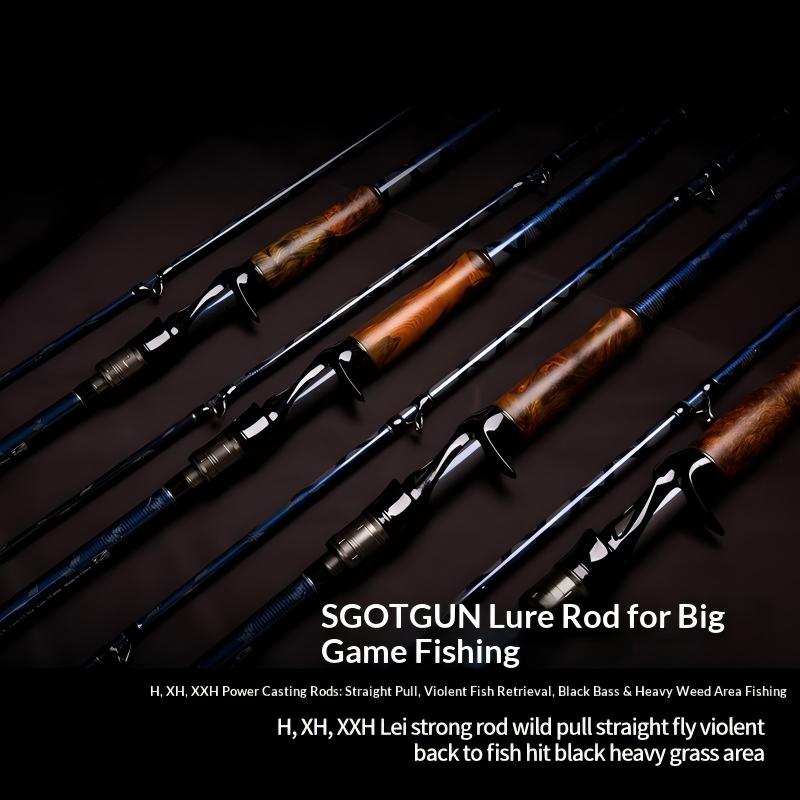 Cheery Devil Hunter Lei Qiang Second Generation Solid Wood Carbon Luya Fishing Rod XXH Black Fish Lure Fishing Drop Wheel Set – Fishing Rod – view 3