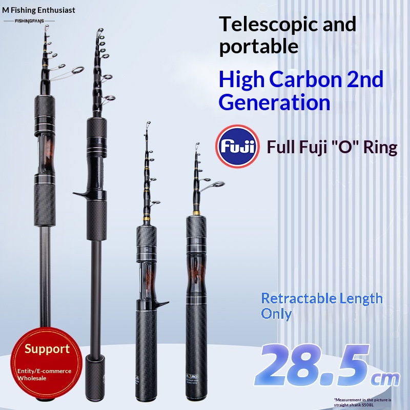 Portable Travel Micro-Object Horse Mouth Telescopic Road Asian Rod Vibration-Out Stream Fishing Gear Carbon Soft Tune Full Fuji – Fishing Rod – view 3