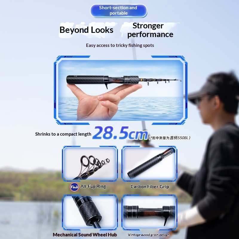 Portable Travel Micro-Object Horse Mouth Telescopic Road Asian Rod Vibration-Out Stream Fishing Gear Carbon Soft Tune Full Fuji – Fishing Rod – view 2